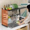 HUHJYUGE Kitchen Drying Rack Over The Sink, Detachable Dish Drying Rack Stainless Steel Space-Saving, Drain Rack for Kitchen Counter Large-Capacity, for Various Tableware view 3