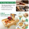 GHKINMAL Bamboo Couch Cup Holder, 4 in 1 Couch Arm Trays with 360Rotated Phone Holder, Non-Slip Clip on Side Table for Drinks/Remote/Snacks, Ideal Gift for Husband, Wife, Parents view 2