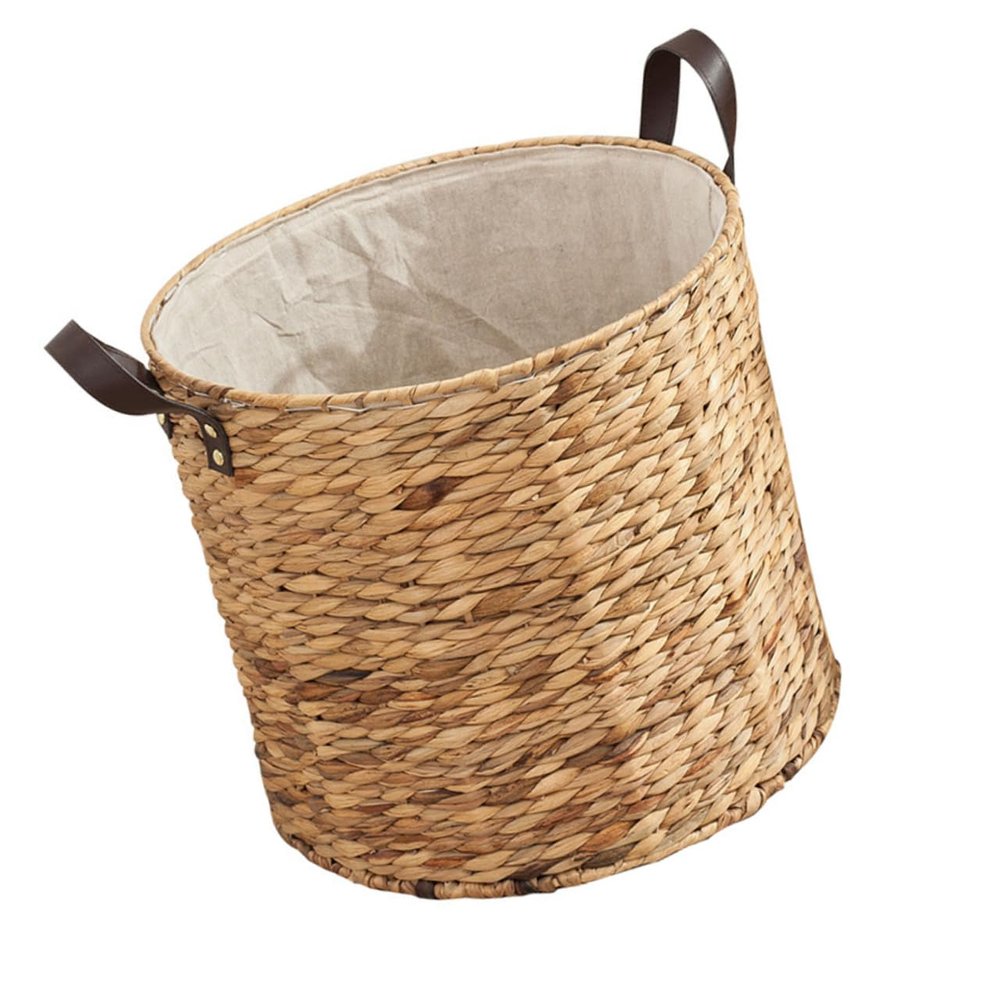 Zerodeko Wicker Laundry Basket, Hand-woven, Natural Cotton Linen, Portable, Space-saving, Home Storage Accessory, Home Decoration