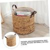 Zerodeko Wicker Laundry Basket, Hand-woven, Natural Cotton Linen, Portable, Space-saving, Home Storage Accessory, Home Decoration view 2