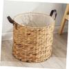 Zerodeko Wicker Laundry Basket, Hand-woven, Natural Cotton Linen, Portable, Space-saving, Home Storage Accessory, Home Decoration view 4