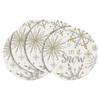Artoid Mode Beige Snowflake Let It Snow Winter Placemats Set of 4, 14 Inch Seasonal Christmas Xmas Round Table Mats for Dining Decoration view 1