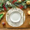 Artoid Mode Beige Snowflake Let It Snow Winter Placemats Set of 4, 14 Inch Seasonal Christmas Xmas Round Table Mats for Dining Decoration view 2