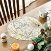 Artoid Mode Beige Snowflake Let It Snow Winter Placemats Set of 4, 14 Inch Seasonal Christmas Xmas Round Table Mats for Dining Decoration view 3