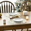 Artoid Mode Beige Snowflake Let It Snow Winter Placemats Set of 4, 14 Inch Seasonal Christmas Xmas Round Table Mats for Dining Decoration view 4