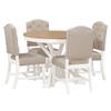 P PURLOVE Retro Style 5-Piece Round Dining Table Set for 4,Extendable Round Dining Table with 4 Upholstered Chairs for 4,Dining Room Table Set for Dining Room,Living Room view 3