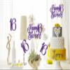 12Pcs Happy Sweet 16 Centerpiece Sticks 16th Birthday Decoration Sticks Hello 16 Centerpieces for Tables Funny 16th Birthday Anniversary Party Supplies Purple Glitter view 3