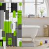 Erosebridal Lime Green Gray Geometric Shower Curtain 72" Wx78 L Black Grey White Square Bath Curtains for Kids Boys Girls Abstract Striped Bathroom Curtain Modern Simple Lines 12 Hooks view 3