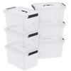 Sadstory 12 Quart Clear Latching Bin with Handle, Plastic Clear Tote Storage with Lid, 6 Packs view 1