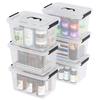 Sadstory 12 Quart Clear Latching Bin with Handle, Plastic Clear Tote Storage with Lid, 6 Packs view 3
