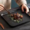 Black Crystal Frosted Glazed Steak Plate Western Food Knife and Fork Set Home Japanese Style Creative Steak Plate Flat Plate Hotel Tableware view 4