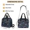 bisibuy Galaxy Geometric Lunch Bag with Pockets Leakproof Insulation Cool Chic Cute Lunch Box Waterproof Cooler Bag with Shoulder Strap view 4