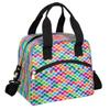 bisibuy Geometric Colorful Pattern Lunch Bag for Women Men Leakproof Insulated Lunch Box Abstract Reusable Cooler Tote with Front Pocket and Adjustable Shoulder Strap for Work Picnic Travel view 1