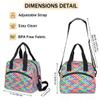bisibuy Geometric Colorful Pattern Lunch Bag for Women Men Leakproof Insulated Lunch Box Abstract Reusable Cooler Tote with Front Pocket and Adjustable Shoulder Strap for Work Picnic Travel view 4