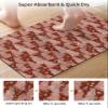 Christmas Bath Mat for Tub,Non Slip Bathroom Floor Runner Rug Quick Dry & Absorbent Diatomaceous Earth Kitchen Room Shower Sink Washable Doormat,Red Xmsa Forest Tree Cartoon Winter Snowflake 24"x36" view 3