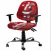 AMZRicher Christmas Santa Office Chair Cover Stretchable Computer Chair Seat Cover Backrest Slipcovers, Xmas Snowflake Red Stretchable Rotating Desk Chair Seat Cushion Split Protectors view 1