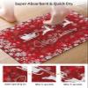 Christmas Bath Mat for Tub,Non Slip Bathroom Floor Runner Rug Quick Dry & Absorbent Diatomaceous Earth Shower Sink Kitchen Living Room Washable Doormat,Winter Red Snowman Tree Elk Snowflakes 18"x30" view 3