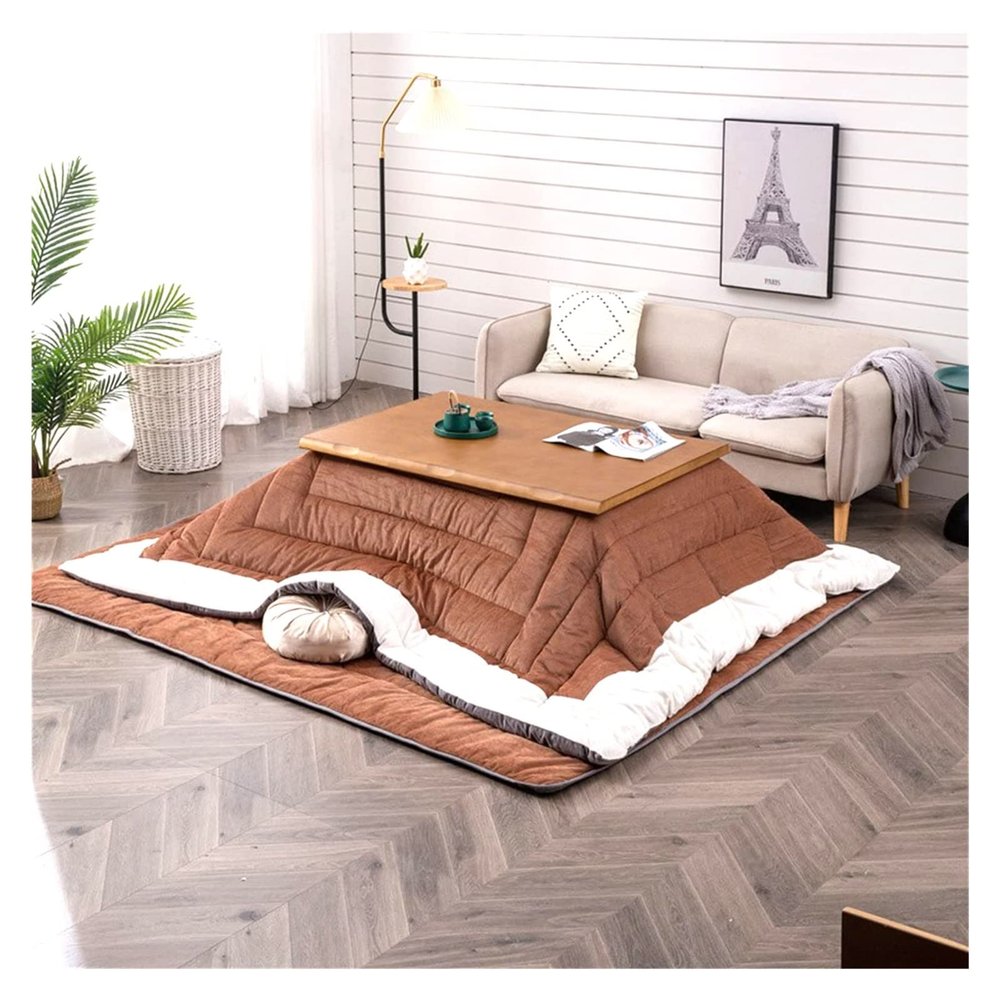 Appleya Kotatsu Table 5-Piece,Kotatsu Heated Table, Japanese Folding Storage Tatami Coffee Table Thickened Furnace Winter Roasting Stove Heating Table (Color : Brown, Size : 47.2 * 31.5 * 17.7 inch)