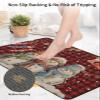 Christmas Bath Mat for Tub,Non Slip Bathroom Floor Runner Rug Quick Dry & Absorbent Diatomaceous Earth Kitchen Room Shower Sink Washable Doormat,Red Buffalo Plaid Snowflake Snowman Stocking 18"x30" view 4