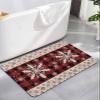 Christmas Snowflake Bath Mat for Tub,Non Slip Bathroom Floor Runner Rug Quick Dry & Absorbent Diatomaceous Earth Kitchen Room Shower Sink Washable Doormat,Buffalo Plaid Checkered Red Black 16"x24" view 1