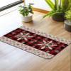 Christmas Snowflake Bath Mat for Tub,Non Slip Bathroom Floor Runner Rug Quick Dry & Absorbent Diatomaceous Earth Kitchen Room Shower Sink Washable Doormat,Buffalo Plaid Checkered Red Black 16"x24" view 2