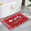Christmas Bath Mat for Tub,Non Slip Bathroom Floor Runner Rug Quick Dry & Absorbent Diatomaceous Earth Shower Sink Kitchen Living Room Washable Doormat,Winter Red Snowman Tree Elk Snowflakes 24"x36" view 1