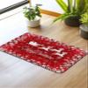 Christmas Bath Mat for Tub,Non Slip Bathroom Floor Runner Rug Quick Dry & Absorbent Diatomaceous Earth Shower Sink Kitchen Living Room Washable Doormat,Winter Red Snowman Tree Elk Snowflakes 24"x36" view 2