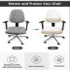 Beige White Striped Office Chair Cover Stretchable Computer Chair Seat Cover Backrest Slipcovers, Modern Abstract Art Aesthetics Stretchable Rotating Desk Chair Seat Cushion Split Protectors view 2