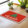 Christmas Bath Mat for Tub,Non Slip Bathroom Floor Runner Rug Quick Dry & Absorbent Diatomaceous Earth Shower Sink Kitchen Living Room Washable Doormat,Red Xmas Tree Santa Winter Farmhouse 18"x30" view 2