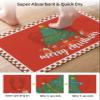 Christmas Bath Mat for Tub,Non Slip Bathroom Floor Runner Rug Quick Dry & Absorbent Diatomaceous Earth Shower Sink Kitchen Living Room Washable Doormat,Red Xmas Tree Santa Winter Farmhouse 18"x30" view 3