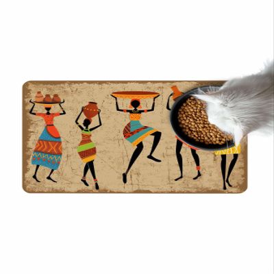 African Women Bath Mat for Tub,Non Slip Bathroom Floor Runner Rug Quick Dry & Absorbent Diatomaceous Earth Kitchen Shower Sink Washable Doormat,Retro Native American Indian Ethnic Bohemian 16"x24"