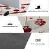 Valentine's Day Bath Mat for Tub,Non Slip Bathroom Floor Runner Rug Quick Dry & Absorbent Diatomaceous Earth Kitchen Room Shower Sink Washable Doormat,Rustic Love Heart Boho Stripes Plaid Red 24"x36" view 2