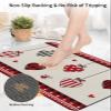 Valentine's Day Bath Mat for Tub,Non Slip Bathroom Floor Runner Rug Quick Dry & Absorbent Diatomaceous Earth Kitchen Room Shower Sink Washable Doormat,Rustic Love Heart Boho Stripes Plaid Red 24"x36" view 4