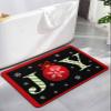 Snowflake Bath Mat for Tub,Non Slip Bathroom Floor Runner Rug Quick Dry & Absorbent Diatomaceous Earth Kitchen Room Shower Sink Washable Doormat,Winter Christmas Xmas Green Geometric Stripes 24"x36" view 1