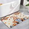 Fall Gnomes Bath Mat for Tub,Non Slip Bathroom Floor Runner Rug Quick Dry & Absorbent Diatomaceous Earth Kitchen Room Shower Sink Washable Doormat,Thanksgiving Pumpkin Autumn Maple Leaves 16"x24" view 1