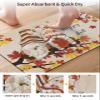 Pumpkin Gnomes Bath Mat for Tub,Non Slip Bathroom Floor Runner Rug Quick Dry & Absorbent Diatomaceous Earth Shower Sink Kitchen Living Room Washable Doormat,Fall Thanksgiving Maple Leaves 18"x30" view 3