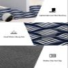 Abstract Navy Blue Bath Mat for Tub,Non Slip Bathroom Floor Runner Rug Quick Dry & Absorbent Diatomaceous Earth Kitchen Room Shower Sink Washable Doormat,Modern Minimalistic Geometric Stripes 18"x30" view 2