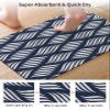Abstract Navy Blue Bath Mat for Tub,Non Slip Bathroom Floor Runner Rug Quick Dry & Absorbent Diatomaceous Earth Kitchen Room Shower Sink Washable Doormat,Modern Minimalistic Geometric Stripes 18"x30" view 3
