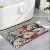 Christmas Bath Mat for Tub,Non Slip Bathroom Floor Runner Rug Quick Dry & Absorbent Diatomaceous Earth Kitchen Room Shower Sink Washable Doormat,Shabby Chic Farmhouse Snowman Winter Snowflake 20"x32" view 1