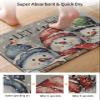 Christmas Bath Mat for Tub,Non Slip Bathroom Floor Runner Rug Quick Dry & Absorbent Diatomaceous Earth Kitchen Room Shower Sink Washable Doormat,Shabby Chic Farmhouse Snowman Winter Snowflake 20"x32" view 3