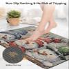 Christmas Bath Mat for Tub,Non Slip Bathroom Floor Runner Rug Quick Dry & Absorbent Diatomaceous Earth Kitchen Room Shower Sink Washable Doormat,Shabby Chic Farmhouse Snowman Winter Snowflake 20"x32" view 4