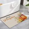 Hello Pumpkins Bath Mat for Tub,Non Slip Bathroom Floor Runner Rug Quick Dry & Absorbent Diatomaceous Earth Kitchen Room Shower Sink Washable Doormat,Country Rustic Fall Autumn Leaves Wheat 20"x32" view 1