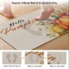 Hello Pumpkins Bath Mat for Tub,Non Slip Bathroom Floor Runner Rug Quick Dry & Absorbent Diatomaceous Earth Kitchen Room Shower Sink Washable Doormat,Country Rustic Fall Autumn Leaves Wheat 20"x32" view 3