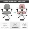 Blush Pink Snowma 2 Pieces Computer Office Chair Covers Set, Stretchable Desk Rotating Chair Seat Cushion Slipcover Back Covers, Decorative Protectors Cover Christmas Snowflake Buffalo Plaid Berry view 2