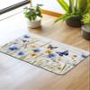 Butter-flt Flower Bath Mat for Tub,Non Slip Bathroom Floor Runner Rug Quick Dry & Absorbent Diatomaceous Earth Kitchen Room Shower Sink Washable Doormat,Autumn Leaves Blue Yellow Farmhouse 18"x30" view 2