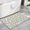Clock Floral Bath Mat for Tub,Non Slip Bathroom Floor Runner Rug Quick Dry & Absorbent Diatomaceous Earth Kitchen Room Shower Sink Washable Doormat,Classic Luxurious Gold Modern Geometric 20"x32" view 1