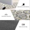 Clock Floral Bath Mat for Tub,Non Slip Bathroom Floor Runner Rug Quick Dry & Absorbent Diatomaceous Earth Kitchen Room Shower Sink Washable Doormat,Classic Luxurious Gold Modern Geometric 20"x32" view 2