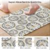 Clock Floral Bath Mat for Tub,Non Slip Bathroom Floor Runner Rug Quick Dry & Absorbent Diatomaceous Earth Kitchen Room Shower Sink Washable Doormat,Classic Luxurious Gold Modern Geometric 20"x32" view 3