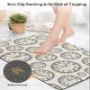 Clock Floral Bath Mat for Tub,Non Slip Bathroom Floor Runner Rug Quick Dry & Absorbent Diatomaceous Earth Kitchen Room Shower Sink Washable Doormat,Classic Luxurious Gold Modern Geometric 20"x32" view 4
