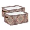 Red Contemporary Large Storage Baskets Bins Abstract Oriental Flower Leaves Collapsible Storage Box Laundry Organizer for Closet Shelf Nursery Kids Bedroom 15x11x9.5 2 Pack view 1